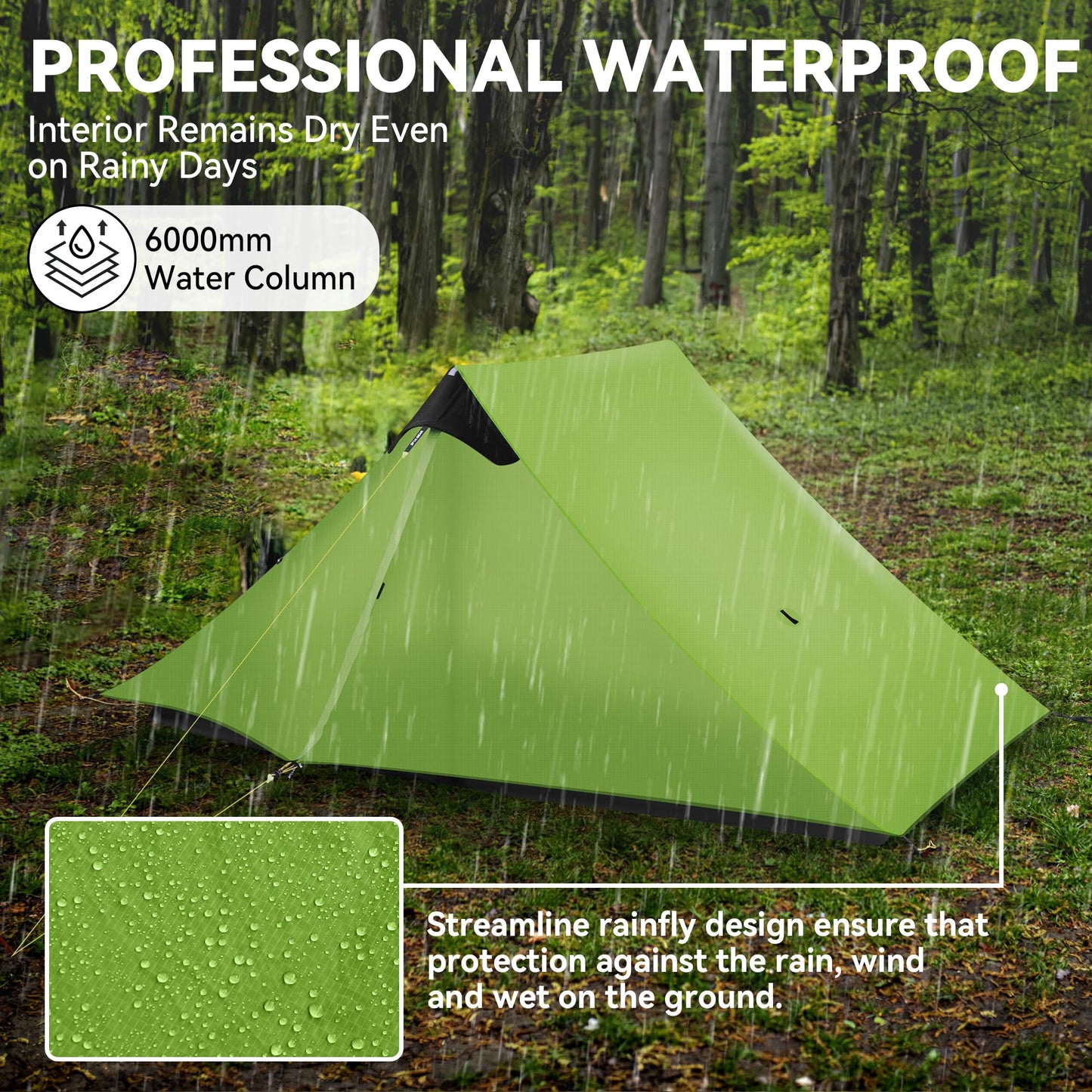 Ultralight Tent 3-Season Backpacking Tent 1 Person/2 Person Camping Tent, Outdoor Lightweight