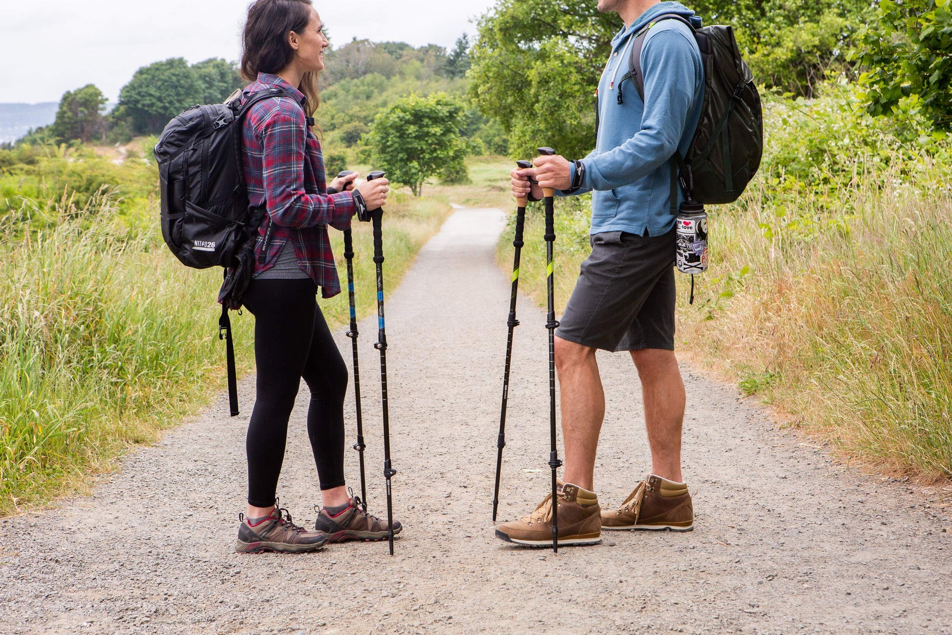Cascade Mountain Tech Trekking Poles - Carbon Fiber Walking or Hiking Sticks with Quick Adjustable