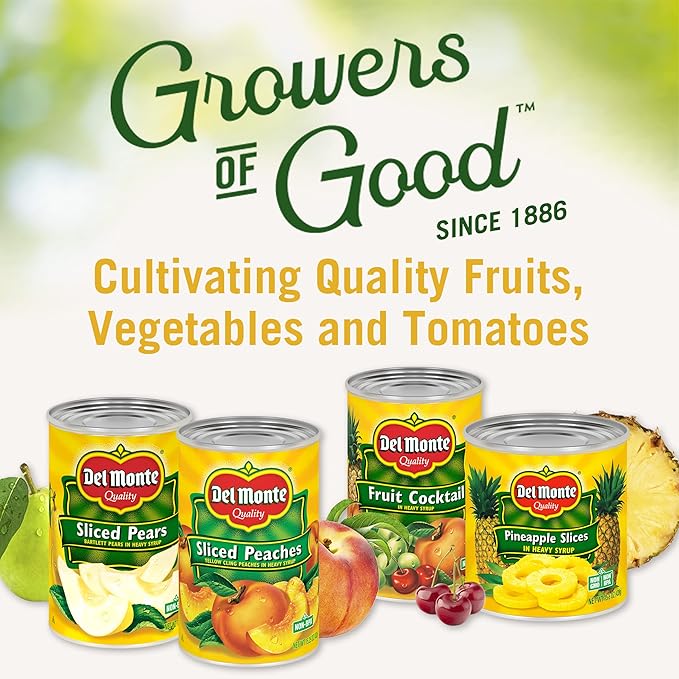 Del Monte No Sugar Added Yellow Cling Sliced Canned Peaches, 14.5 oz Can (Pack of 12)
