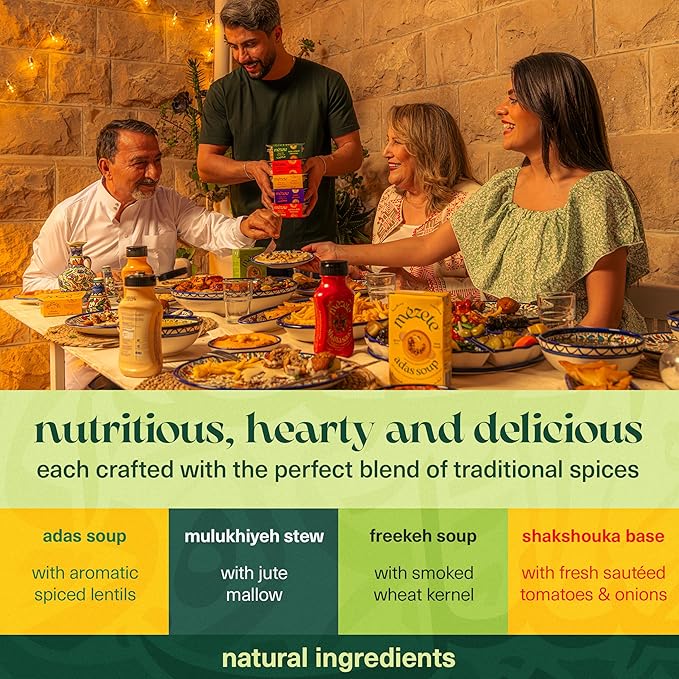 Mezete Soup & Stew Variety Pack | Heat & Serve | 100% Natural Ingredients | Authentic Middle Eastern Flavors | Free From Preservatives | Ready to Eat | Non-GMO | Plant Based | Pack of 4