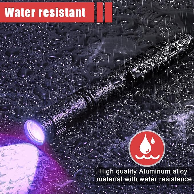 Honoson 2 Pieces UV Black Light Flashlight Small Blacklight Flashlights Pen Lights for Leak, Pet Urine, Hotel Inspection, Dry Stain and Dye Detector, 5.2 Inches Long