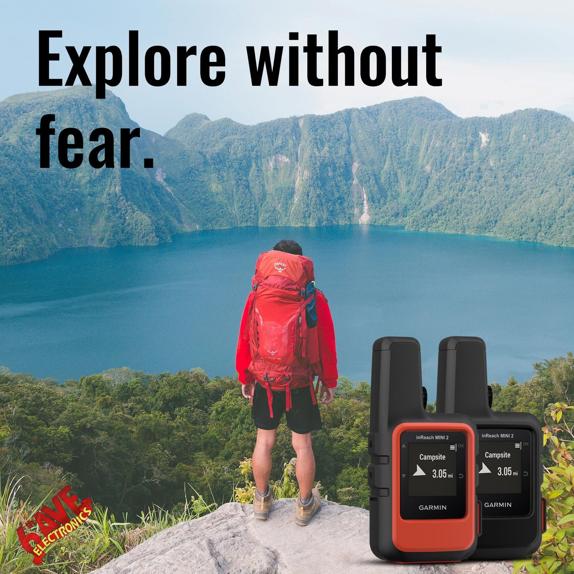Garmin inReach Mini 2 Satellite Communicator (Flame Red) Bundle