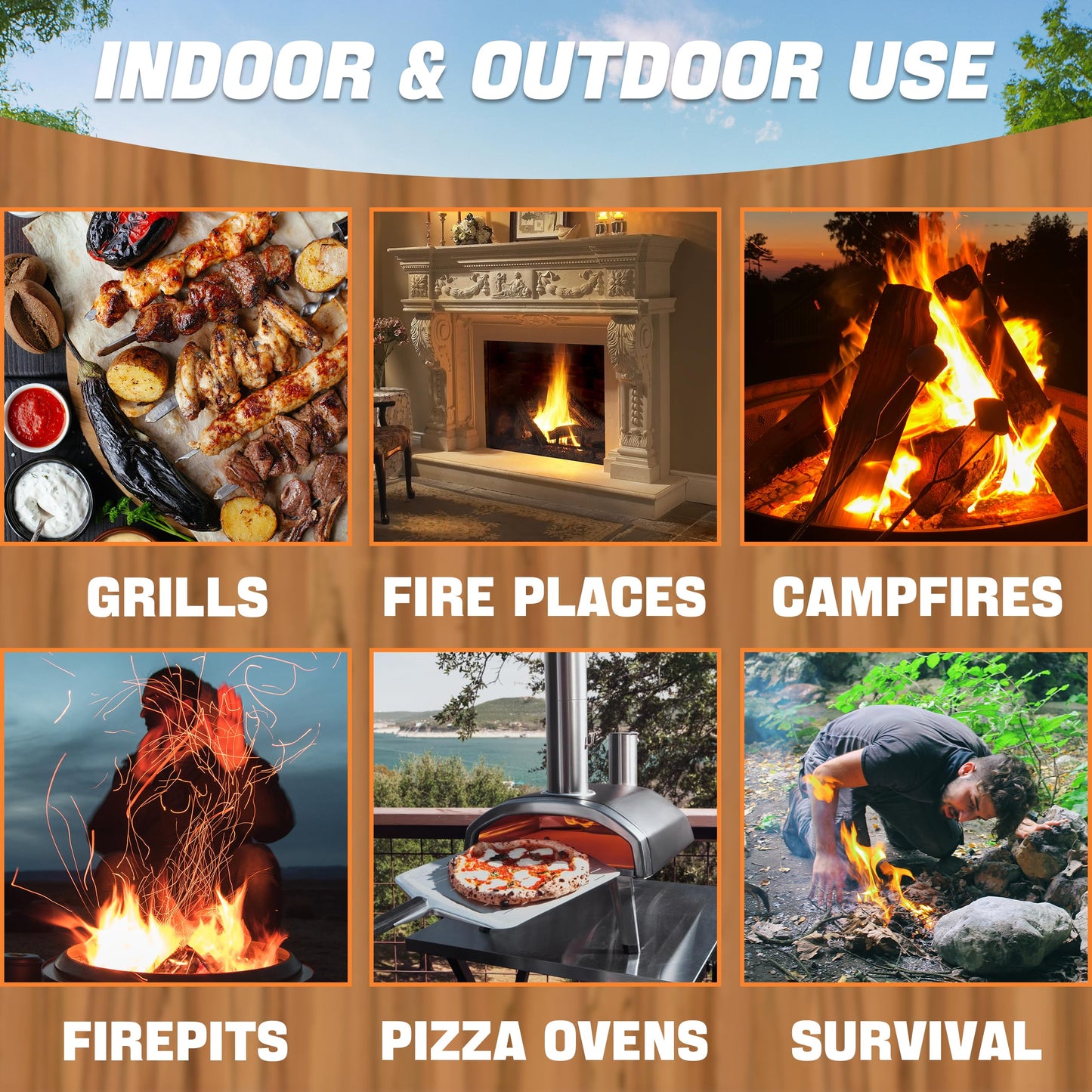 Shwuevei 65 pcs Fire Starter - Natural Fire Starters for Fireplace, Pellet Stove & Wood, Fire Pit