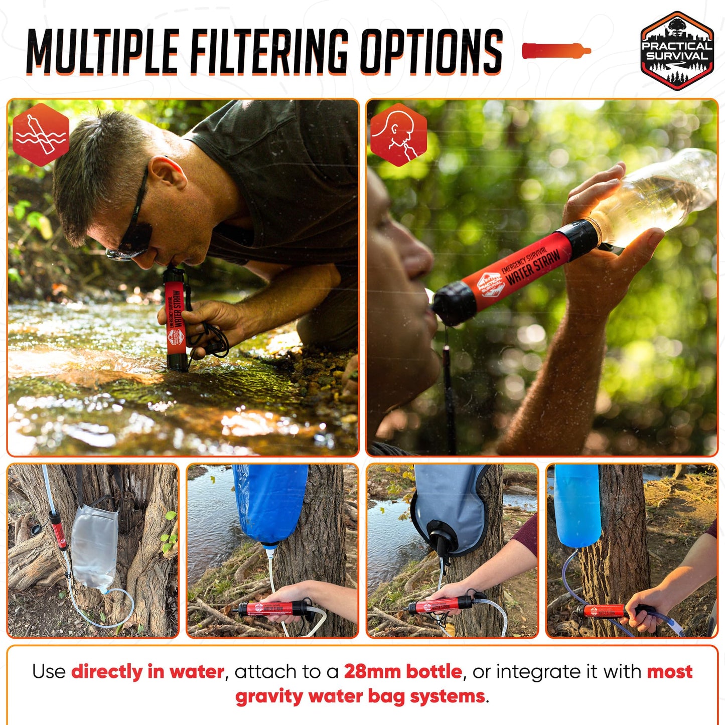 5 High-Capacity Emergency Water Straws – Lightweight, Reusable, 1800-gallon Filters for Camping