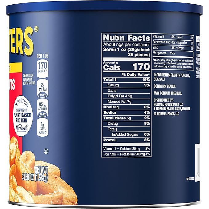 Planters Salted Peanuts (56 oz Canister) (Pack of 2)