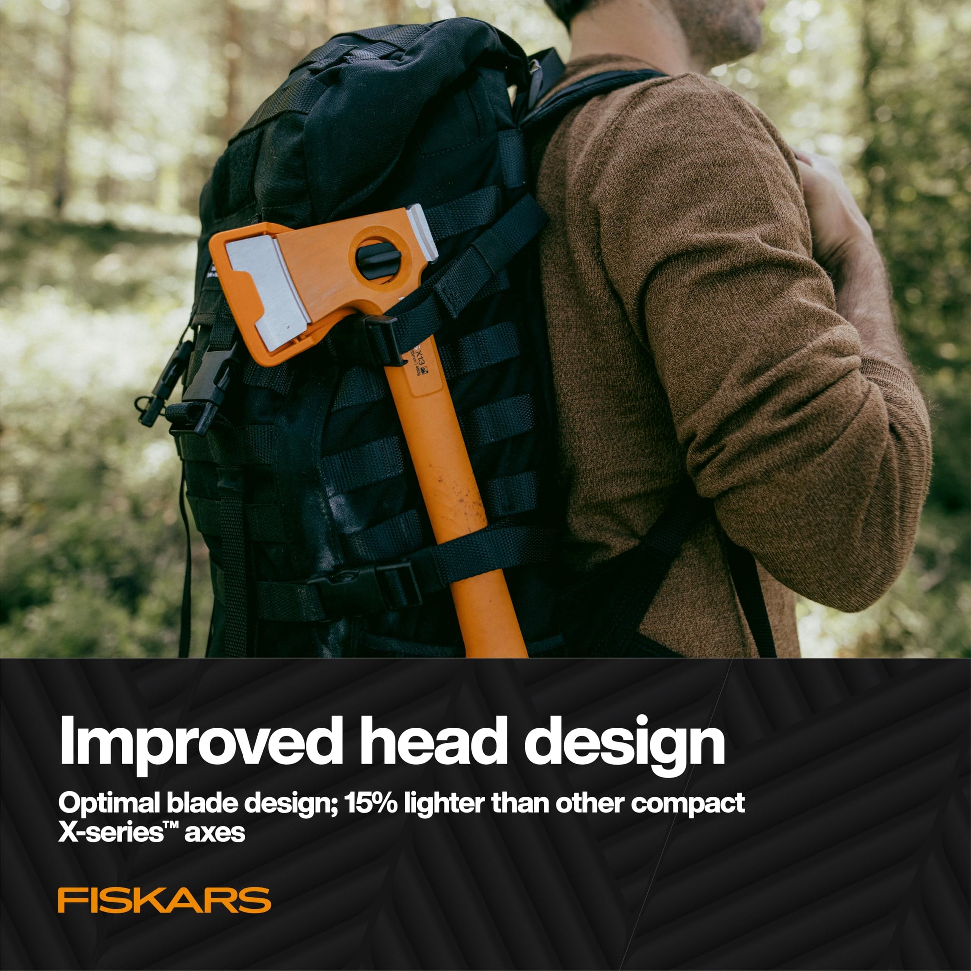 Fiskars X13 Ultralight Hiking Axe 13", Camping Hatchet, Forged Steel Blade