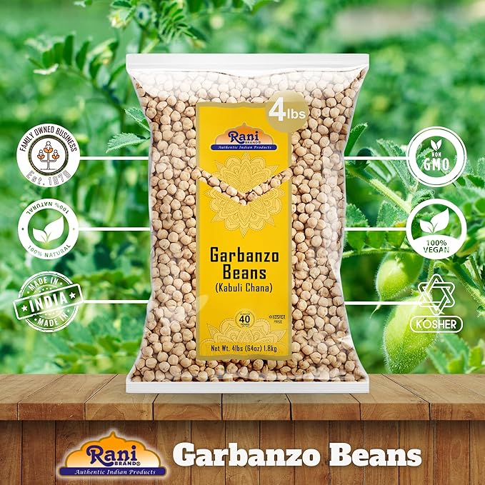 Rani Garbanzo Beans (Kabuli Chana) 64oz (4lbs) 1.81kg Bulk ~ All Natural | Vegan | Gluten Friendly | NON-GMO | Kosher | Indian Origin