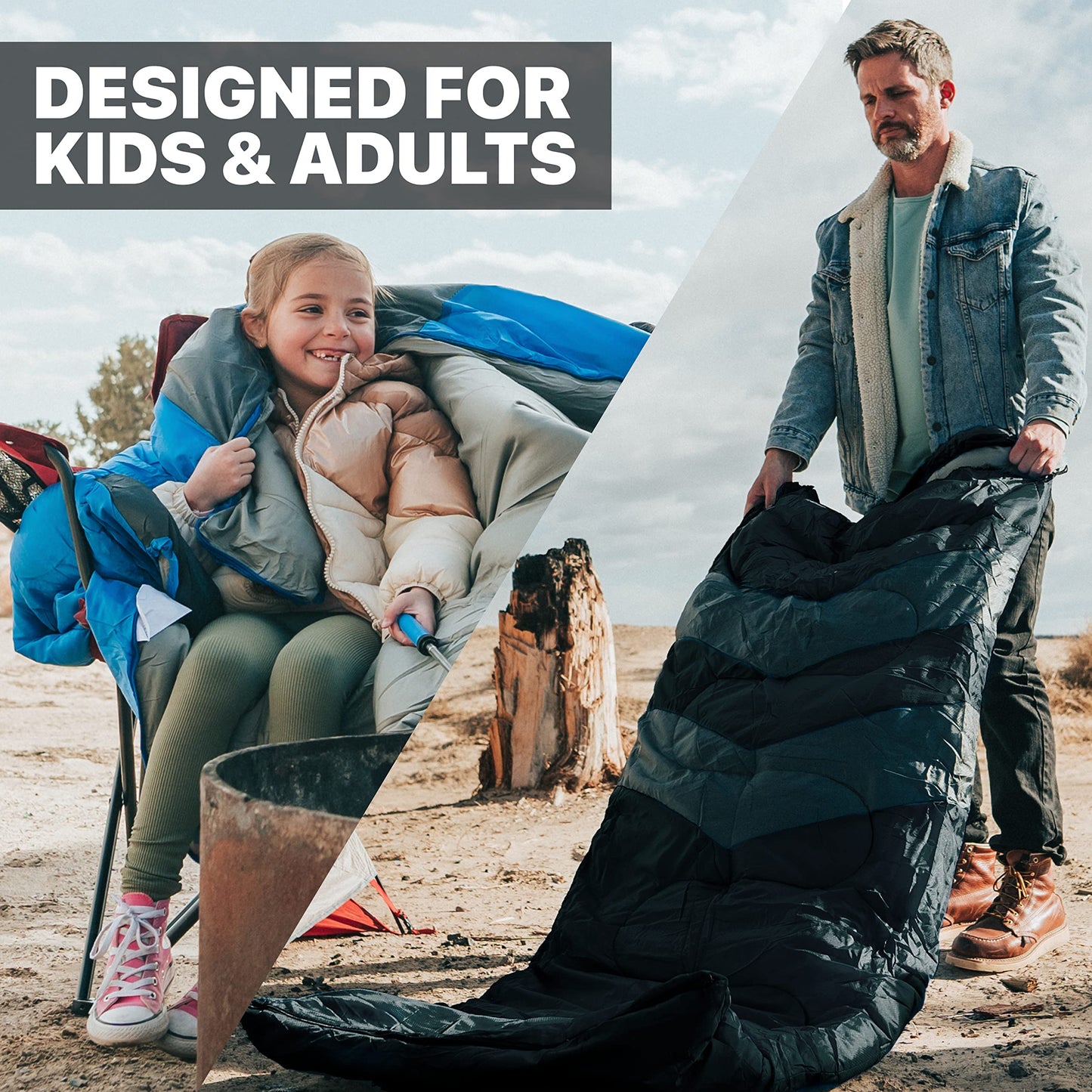 MalloMe Sleeping Bags for Adults Cold Weather & Warm - Backpacking Camping Sleeping Bag for Kids