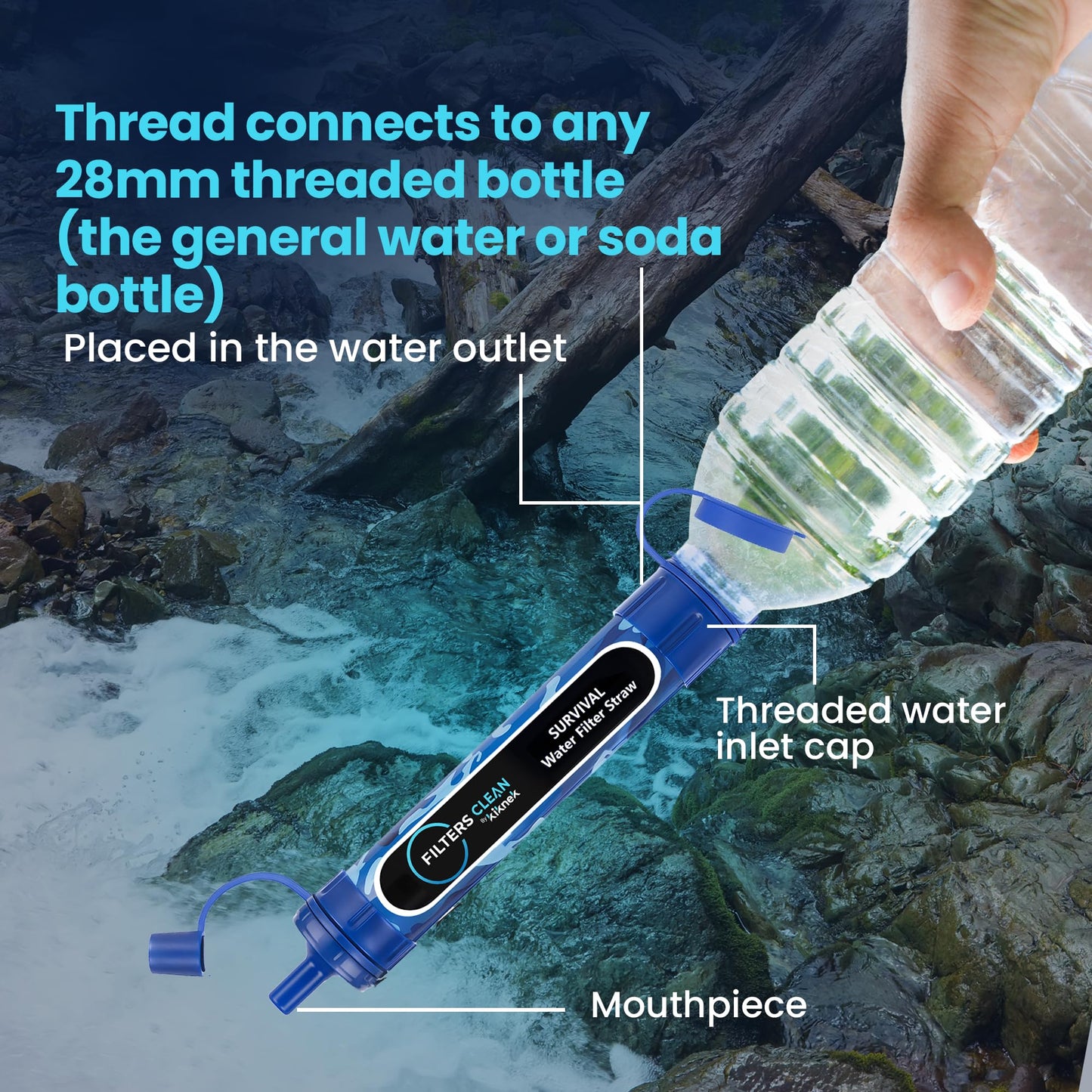 Filters-Clean Survival Water Filter Straw – 0.1 Micron Portable Personal Water Filter, 4,000L