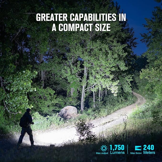 OLIGHT Warrior Mini3 Tactical Flashlight, Dual Switches LED Rechargeable Light with MCC3 Charger, 1750 Lumens Powerful EDC Light for Camping, Emergency and Outdoor (Black)