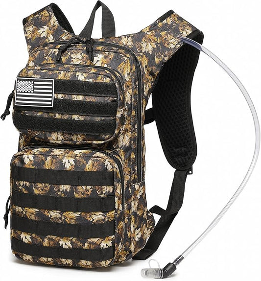 wotony Hydration Backpack with Water Bladder for Hiking Tactical Hydration Pack for Men Women Molle Water Backpack for Hiking