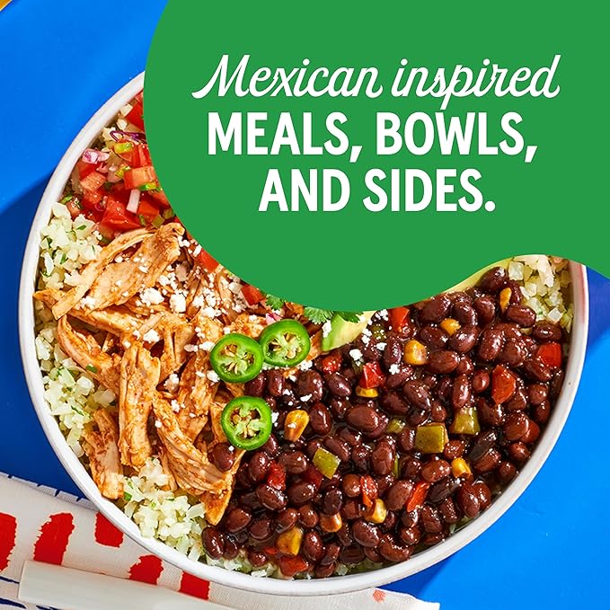 BUSH'S BEST 15.1 oz Canned Taco Fiesta Black Beans, Source of Protein and Fiber, Low Fat, Gluten Free, (Pack of 12)