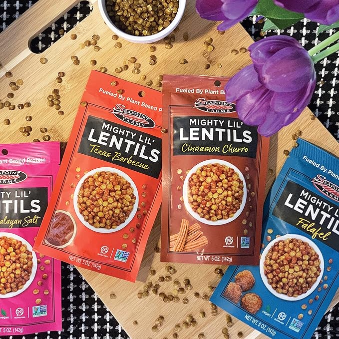 Seapoint Farms Mighty Lil??Lentils, Falafel, Plant Based Protein, Vegan, Gluten-Free, Non-GMO, and Kosher Crunchy Snack for Healthy Snacking, 5 oz (Pack of 3)