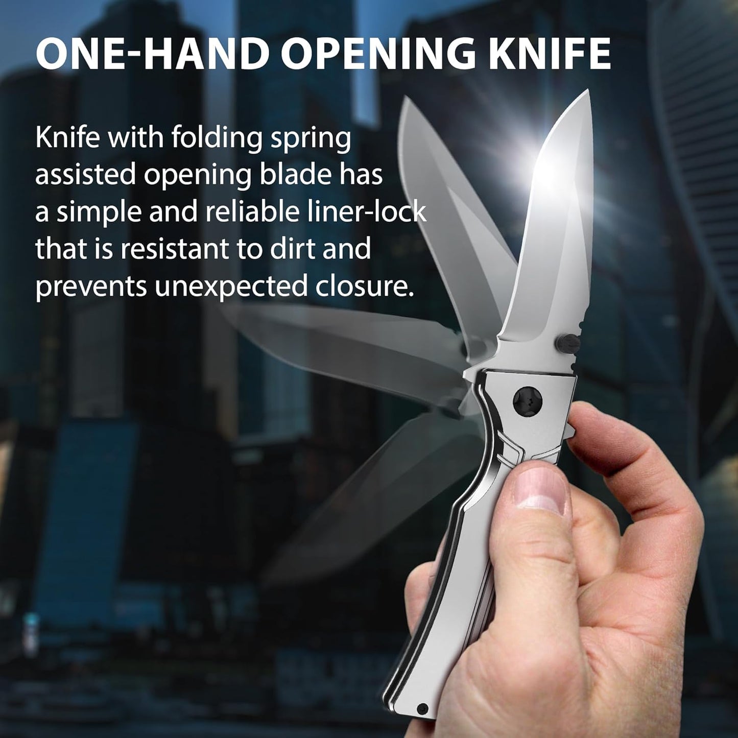 EDC Folding Pocket Knife – Aluminum Handle Utility Blade with Pocket Clip for Camping & Everyday Carry