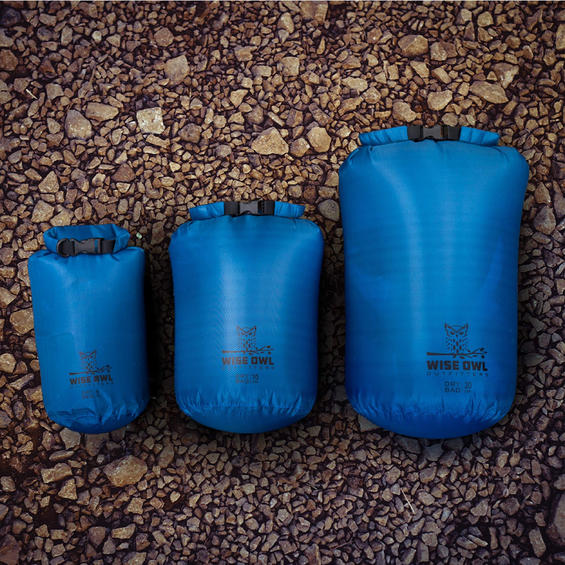 Wise Owl Outfitters Waterproof Dry Bag 3-Pack – Lightweight & Airtight 5L/10L/20L Small & Large Dry