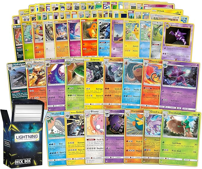 Lightning Card Collection foil Pack – 50 Random Card Includes foil Cards. Plus a Free LCC Deck Box. Your Cards May Vary from The Cards in Image