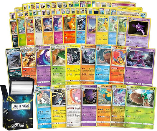 Lightning Card Collection foil Pack – 50 Random Card Includes foil Cards. Plus a Free LCC Deck Box. Your Cards May Vary from The Cards in Image