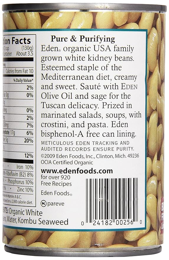 Eden Foods Organic White Kidney Beans, 15 oz