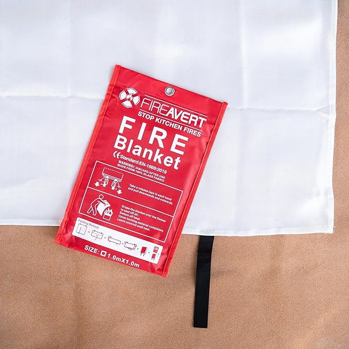 Emergency Fire Blanket for Home and Kitchen – Fire Safety Blanket for Kitchen, Camping, Vehicles & More - 2 Pack