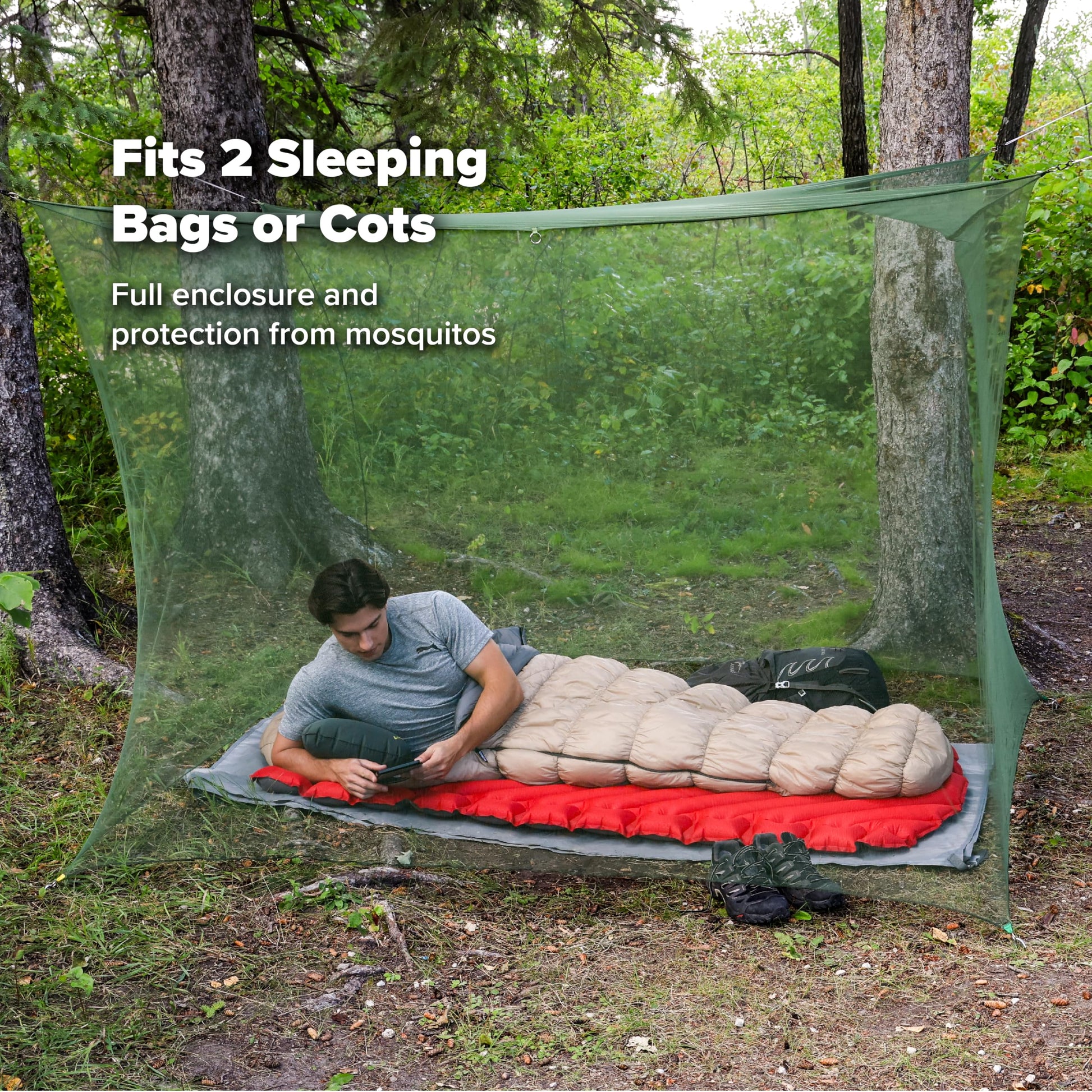 Coghlan's Double Rectangular Mosquito Net – Insect Protection for Camping, Hiking & Travel – Fits