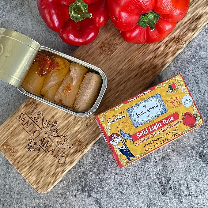 Explorer 3 Flavor Variety Pk Gourmet Wild Pole & Line Tuna Fillets in Olive Oil (3 Pk, 120g Ea) Bell Pepper, Natural Oregano, Spicy Piri Piri - Natural - Hand-Packed Fresh in PORTUGAL - Keto - Paleo