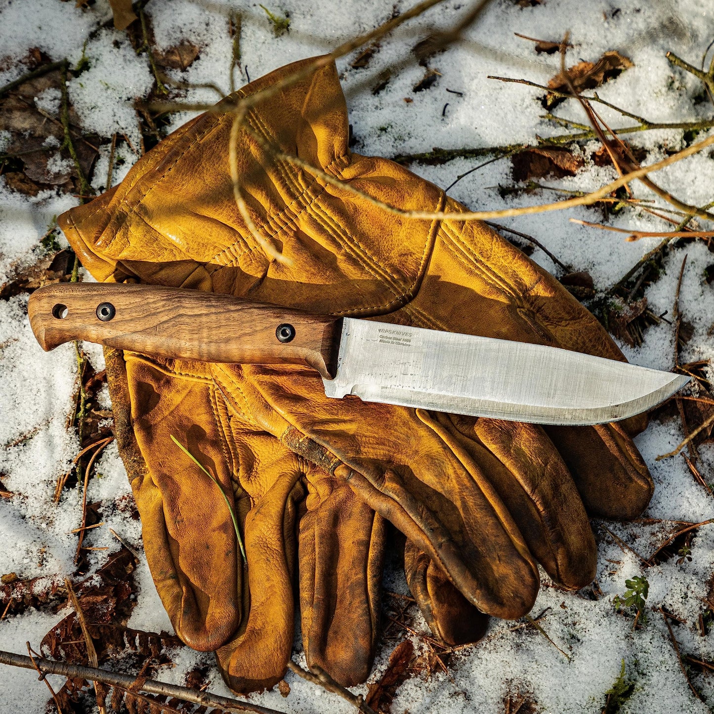 BPSKNIVES Adventurer - Bushcraft Knife - Fixed-Blade Carbon Steel Knife with Leather Sheath and