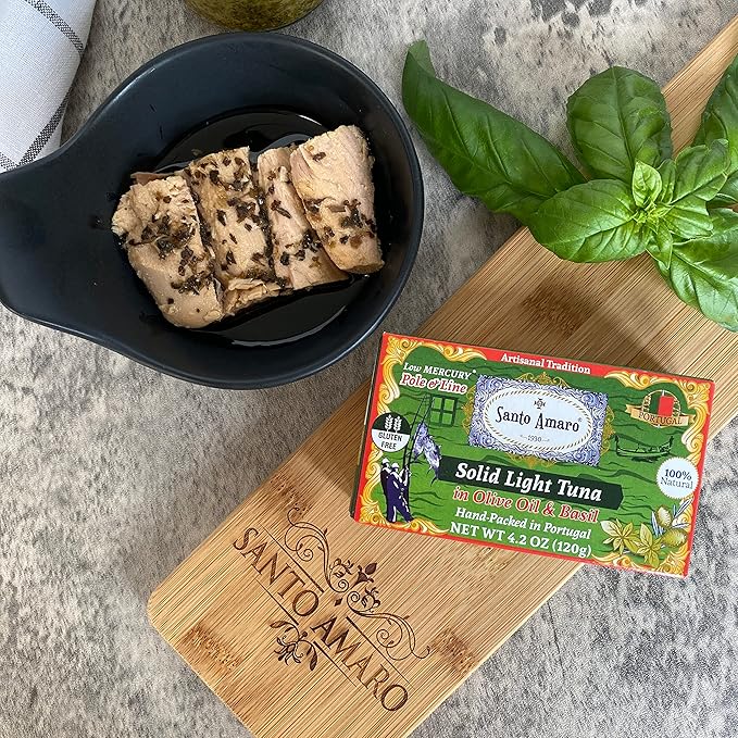 Navigator 3 Flavor Variety Pk Canned Wild Pole & Line Tuna Fillets in Olive Oil (3 Pk, 120g Ea) Turmeric Curry, Basil, Ginger - Hand-Packed Fresh in PORTUGAL - Keto - Paleo - Solid Fillets