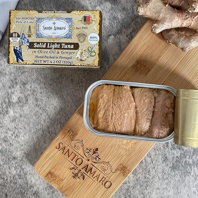 Navigator 3 Flavor Variety Pk Canned Wild Pole & Line Tuna Fillets in Olive Oil (3 Pk, 120g Ea) Turmeric Curry, Basil, Ginger - Hand-Packed Fresh in PORTUGAL - Keto - Paleo - Solid Fillets