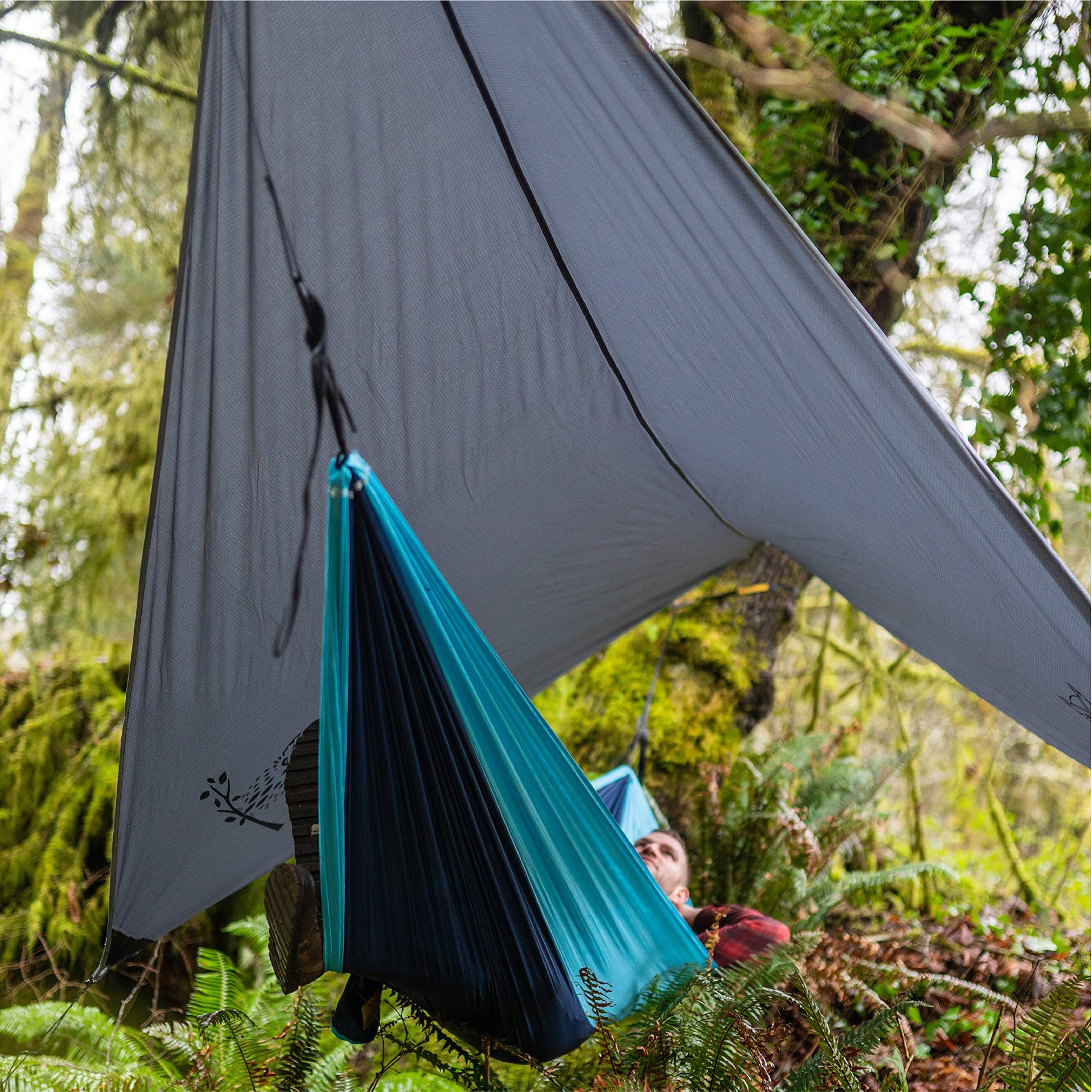 Wise Owl Outfitters Hammock Rain Fly – Waterproof Camping Tarp Cover with Tent Stakes & Carry Bag