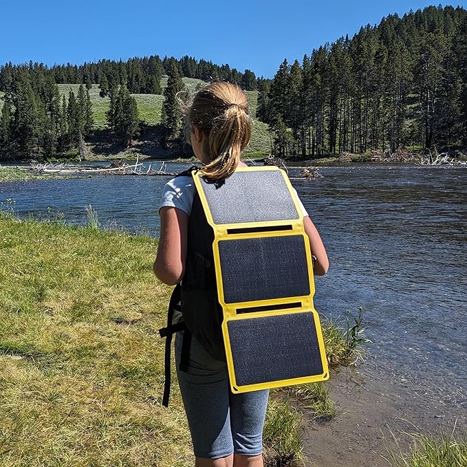 SunJack ??25 Watt Foldable Solar Panel, ETFE Monocrystalline Portable Solar Panel with USB-C and USB-A, IP67 Waterproof Solar Panels for Camping, Backpacking, Hiking and Travel