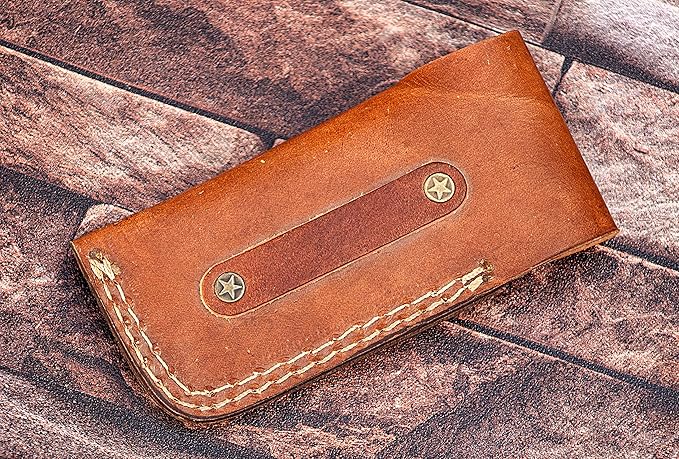 9" long Folding Knife, Bull Horn Scale with Engraved steel bolster, custom made 4" Hand Forged Damascus steel blade Cow hide leather sheath with belt loop (Bull Horn) (Parrot green)