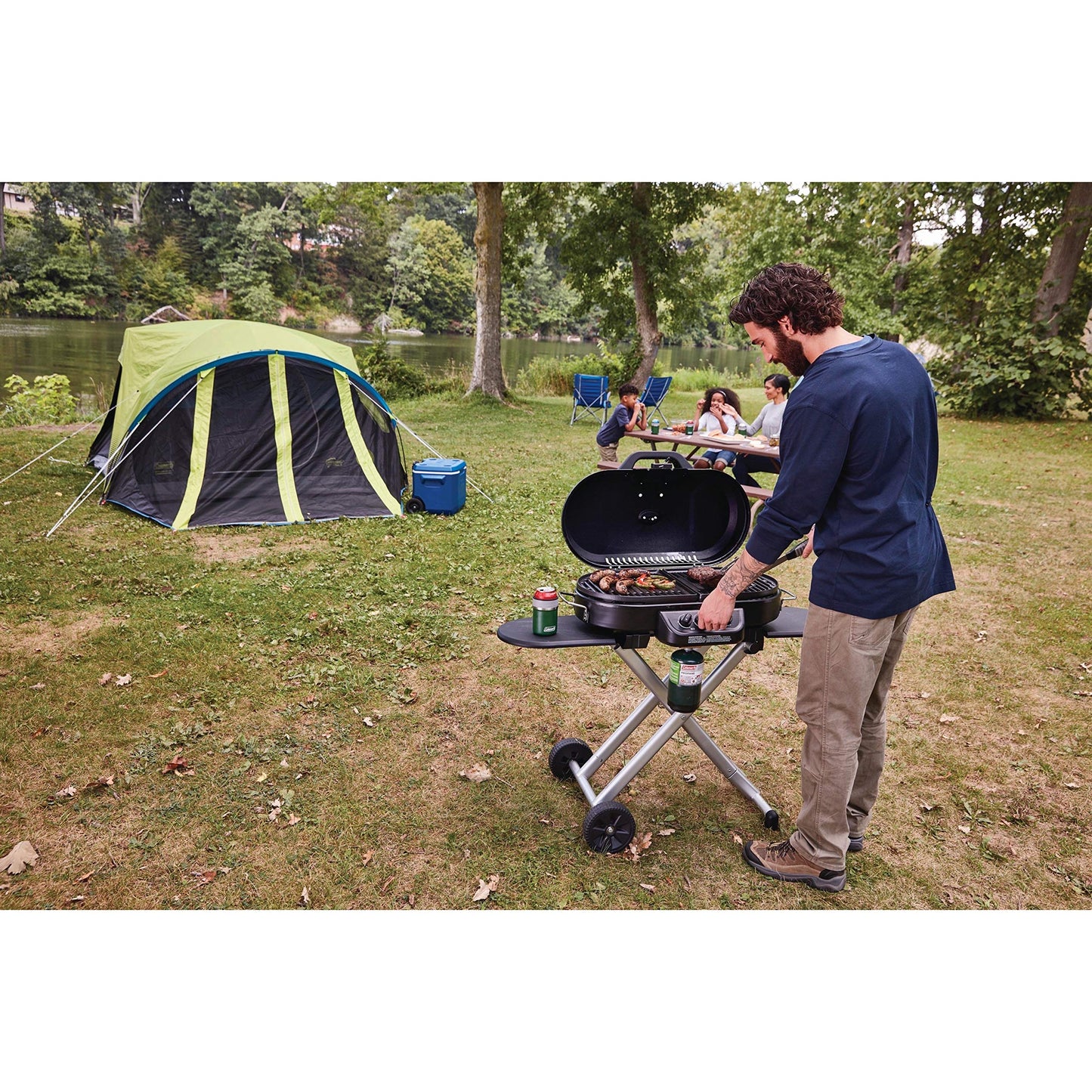 Coleman RoadTrip 285 Portable Stand-Up Propane Grill with 3 Adjustable Burners & Instastart